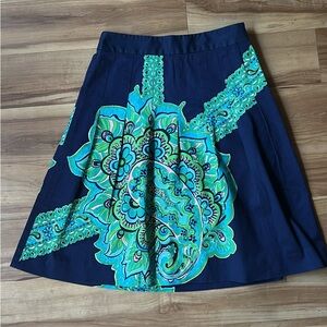 Lilly Pulitzer Blue and Green A-Line Skirt